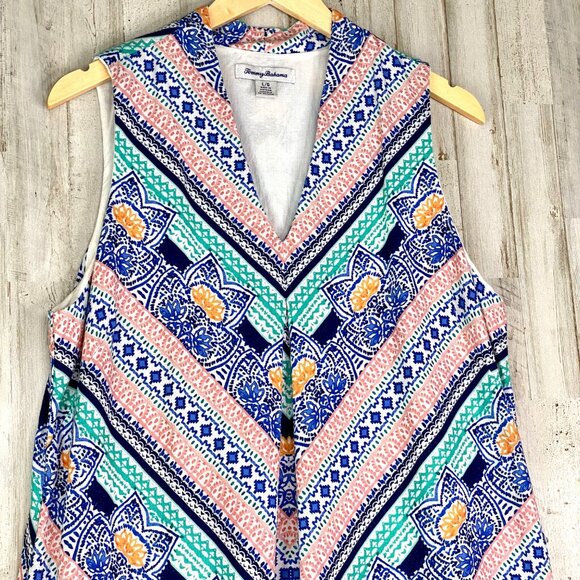 Tommy Bahama Multicolor Grand Isle V-Neck Sleeveless Linen Shift Dress Size L - Picture 2 of 8